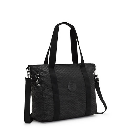 Kipling Asseni Classic Printed Tote Veske Svarte | NO 1755AH